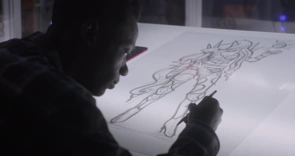 Male Graphic Designer Drawing Concept Art alt