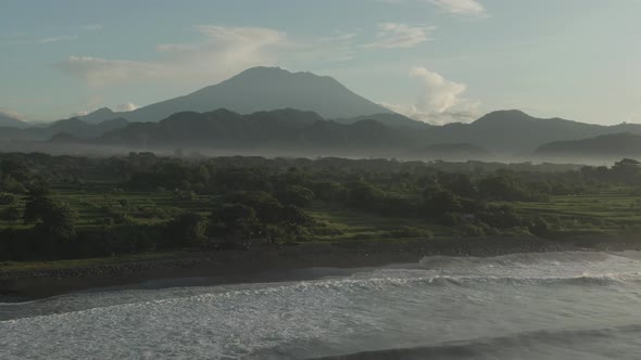 Aerial View Of Mount Agung In Bali, Indonesia. Wonderful alt