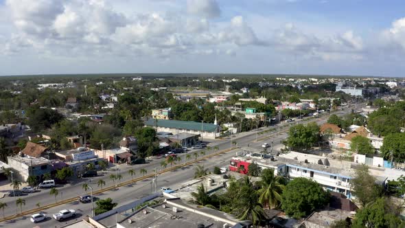 Aerial View of the Tulum Town From Above alt