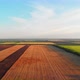 Flying Over Natural Landscape Green Field at Sunset Time - VideoHive Item for Sale