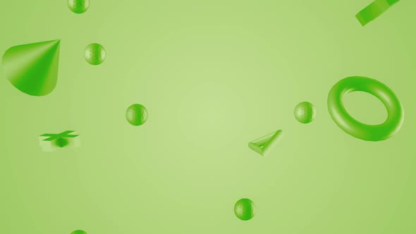 Geometric Shapes Abstract Green Background Animation