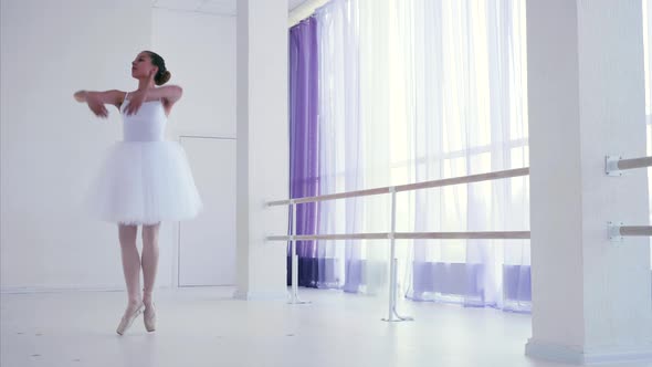 Ballerina in White Tutu Performances Classic Ballet Dance Elements