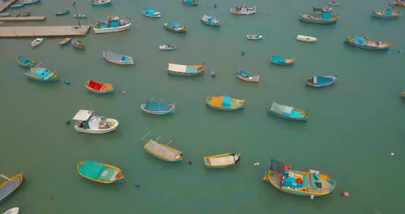 mediterranean traditional colorful boats luzzu alt