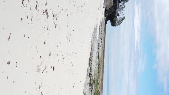 Zanzibar Tanzania  Vertical Video Empty Beach Slow Motion alt