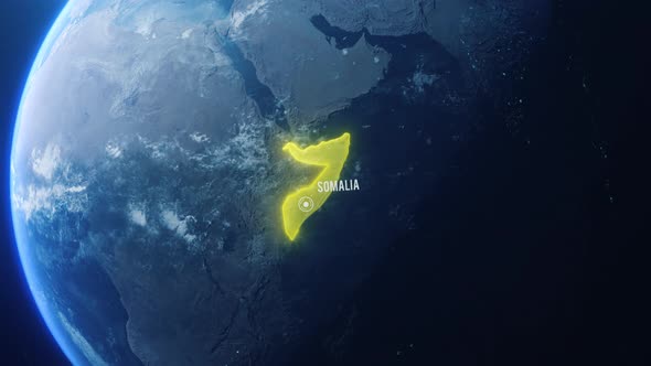Earh Zoom In Space To Somalia Country Alpha Output