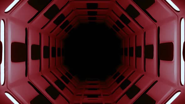 Red Spaceship Interior Zoom Vj Loop Background