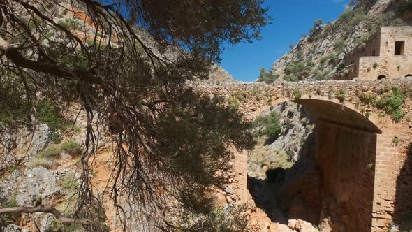 Riuns of Katholiko Monastery, Chania Region on Crete Island, Greece alt
