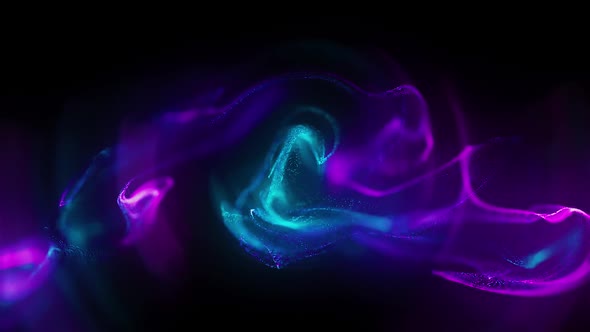 Fluid Particles Glowing Background