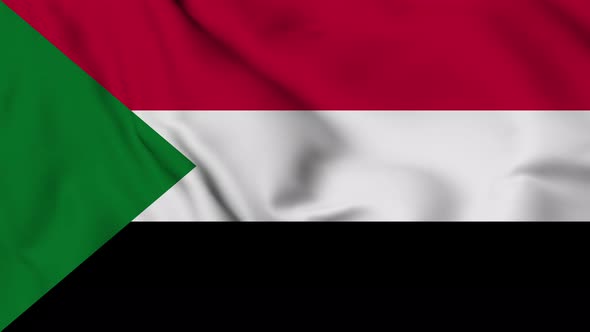 Sudan flag seamless waving animation