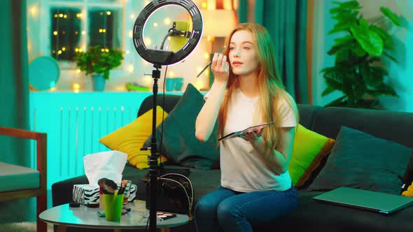 At Home on the Sofa Pretty Looking Lady Beauty