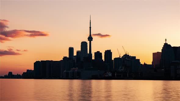 Toronto, Canada, Timelapse  - Close up of the skyline from Day to Night