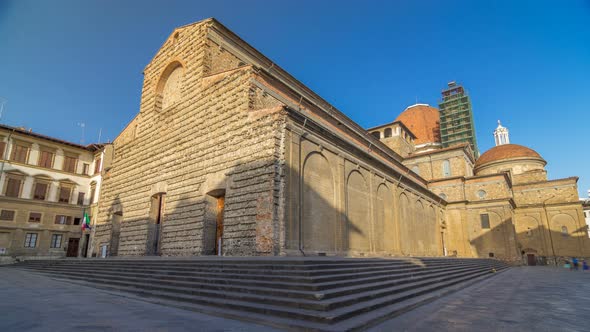 Basilica Di San Lorenzo Basilica of St Lawrence Timelapse Hyperlapse in Florence City. alt