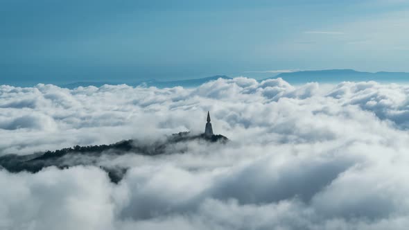 timelapse foggy or over the clouds while sunrise sky.