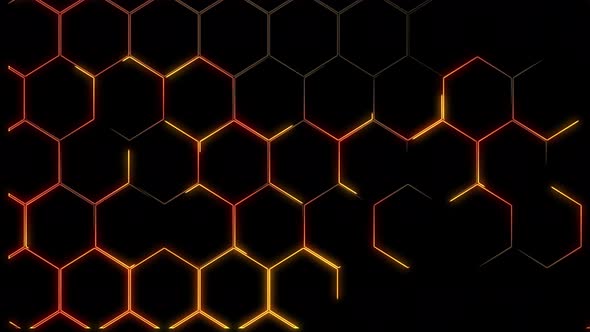 Animation motion of abstract geometric colorful honeycomb, 4K video honeycomb.