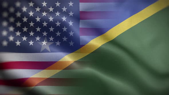 USA Solomon Islands Flag Loop Background 4K