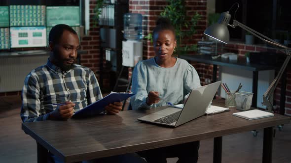 Financial Investors Doing Teamwork to Create Stock Trade Sales alt