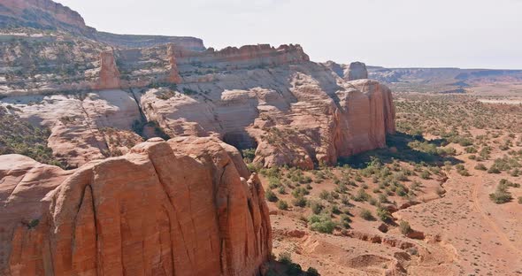 Aerial view at cathedral rock in Sedona Mountains in desert Canyon Arizona alt