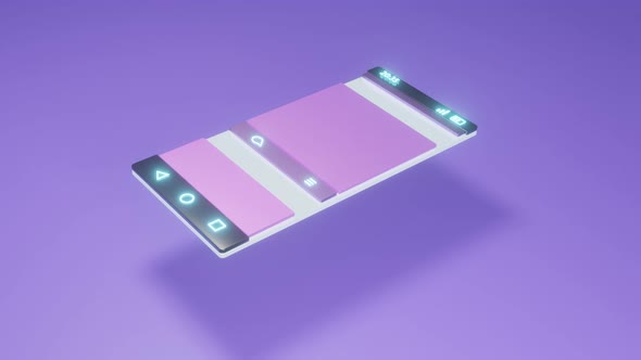 Animation of the phone screen with scrolling through messages. alt