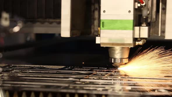 Plasma cutting by cnc. Automated metalworking machine.