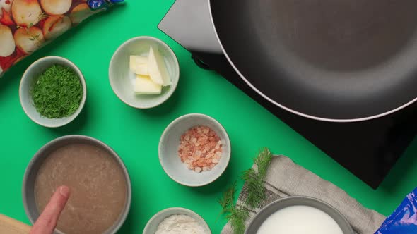Flat Lay Food Video Chef Shows Recipe Ingredients Before Cooking  Prores