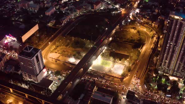 Bangkok Aerial View Above Ekkamai District in Thailand alt