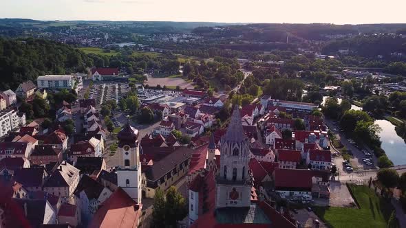 Aerial View of the Castle Sigmaringen. Germany in the Summer
