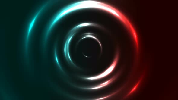 Red And Cyan Neon Glowing Smooth Circles