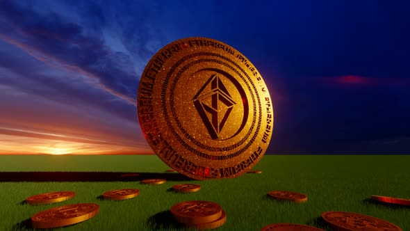 3D Ethereum Gold Generic Animation