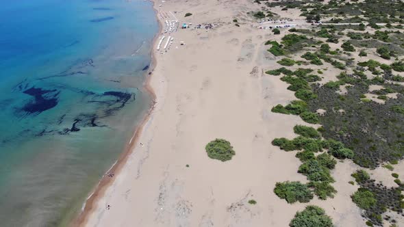 Aerial footage of the beautiful small town known as St George South, Greek city of Corfu  alt
