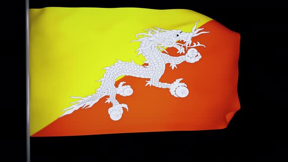 Bhutan Flag Animation 4k