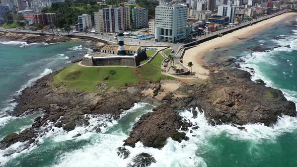 Famous Lighthouse at brazilian northeast. Salvador Bahia Brazil. alt