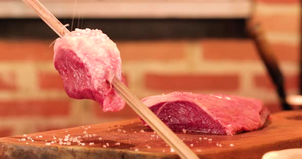 meat picanha in fire brazil delicious alt