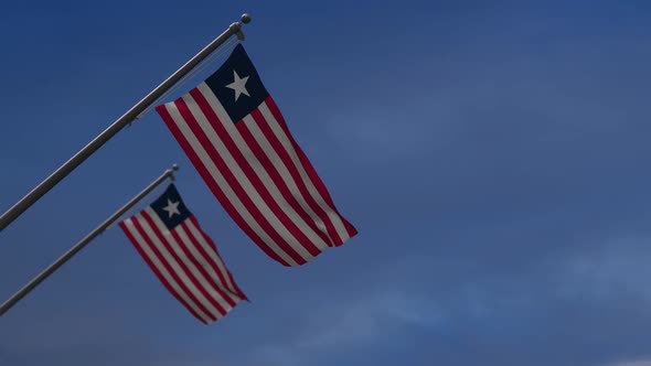 Liberia Flags In The Blue Sky - 2K