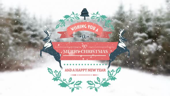 Illustration of christmas greeting and new year message alt