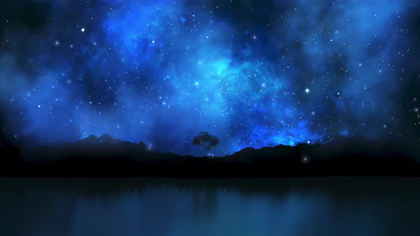 Blue Night And Sky Background 4K Loop