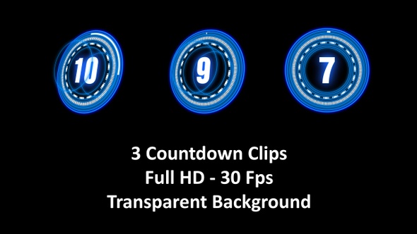 Countdown clips with Transparent Background.