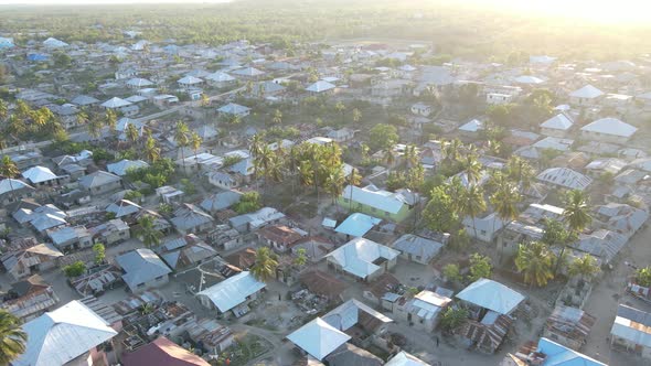 Zanzibar Tanzania  Aerial View of Houses Near the Coast alt