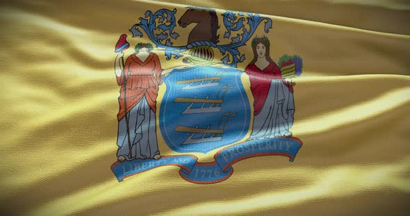 New Jersey state flag waving background alt