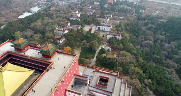 Aerial View of The Putuo Zongcheng Buddhist Temple, Chengde, China alt