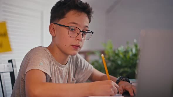 Back to School Online Learning Distance Lesson Education at Home Technology for Schoolboy Business alt