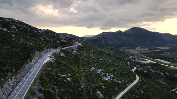 Flying the drone over the Tustevac mountains in Croatia. alt