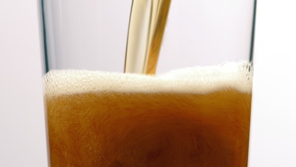 Beer Pours Into Glass Alcoholic Drink alt