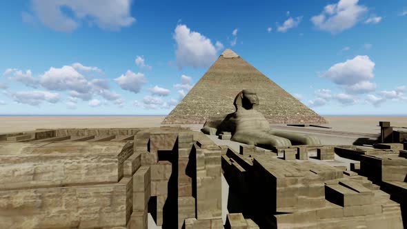 Egyptian Pyramids And Timelapse Clouds
