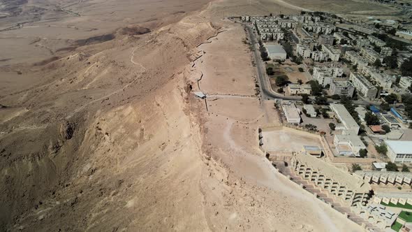 Aerial View of Desert Landscape Beautiful Canyons Mountains Sands and Vast Arid Terrain