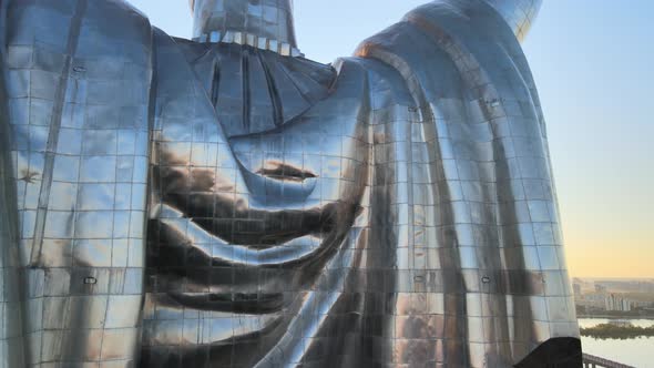 Monument Motherland in the Morning. Kyiv, Ukraine. Aerial View alt