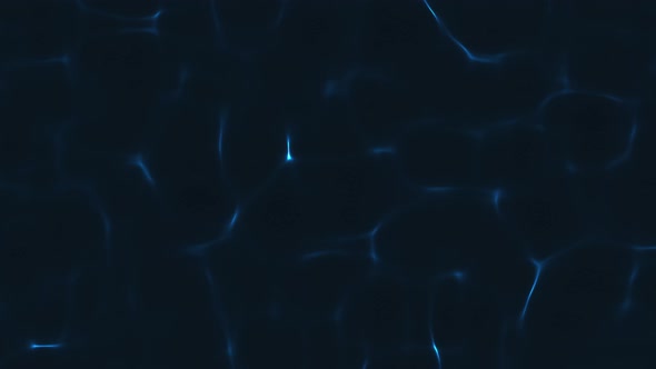 Animation of blue waves on a black background. Fractal moving waves