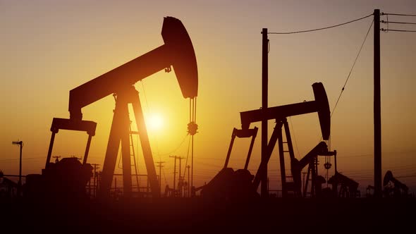 Oil Wells At Sunrise alt