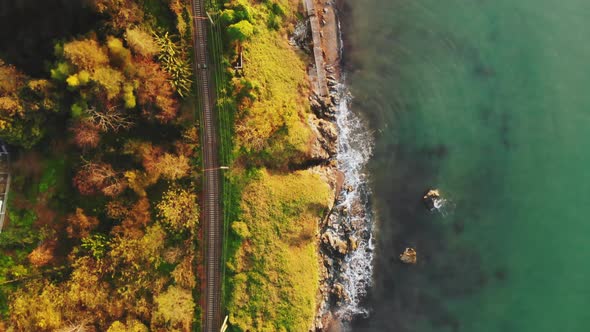 Top Down View Railway By Seashore alt