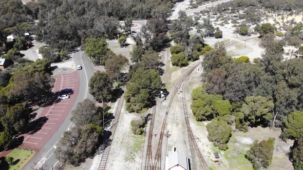 Aerial View of Train Tracks in Australia