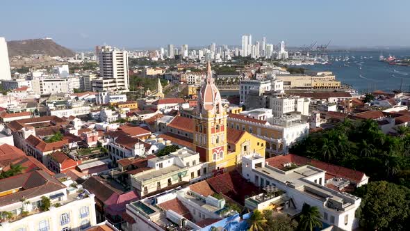 The Old Town of Cartagena De Indias Colombia Aerial View alt